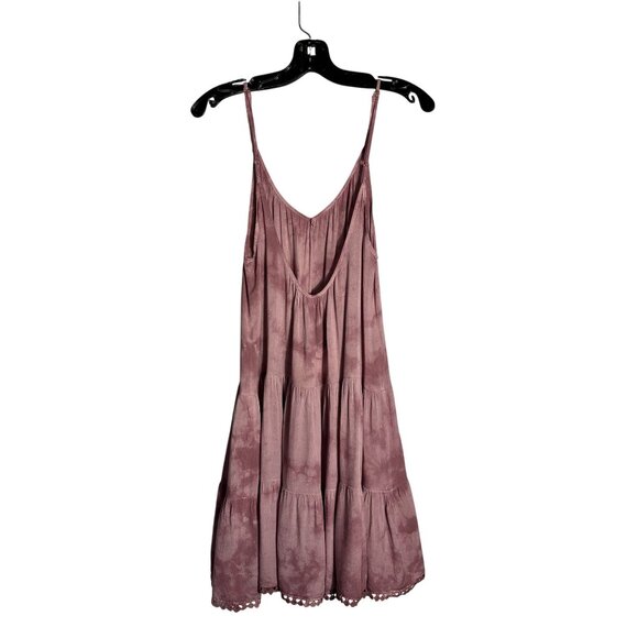 Raviya Tie-Dye Mauve Tiered Mini Dress With Adjustable Straps - Picture 2 of 10